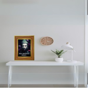 Gautam Buddha Photo Frame 12x16 Inches-Brown Wooden Frame For Home, Office & Temple Decoration And Gifting (F6299)