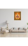 Goddess Lakshmi Photo Frame 10x14 Inches-Brown Wooden Frame For Home, Office & Temple Decoration And Gifting (F6367)