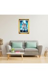 Cute Radha Krishna Golden Photo Frame - 10x14 Inches | Elegant Wooden Frame For Home, Office & Temple Decoration | Spiritual Wall & Table Decor and Gift Item