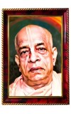 Sri Srila Prabhupada Photo Frame For Wall & Table | 7x9 Inch Golden Cherry Finish | Decorative Sri Srila Prabhupada Photo Frame For Home, Office & Pooja Room (F11536)
