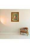 Lord Ganesha Ji Photo Frame 10x14 Inches-Brown Wooden Frame For Home, Office & Temple Decoration And Gifting (F6242)