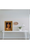 Lord Buddha Photo Frame 10x14 Inches-Brown Wooden Frame For Home, Office & Temple Decoration And Gifting (F6255)