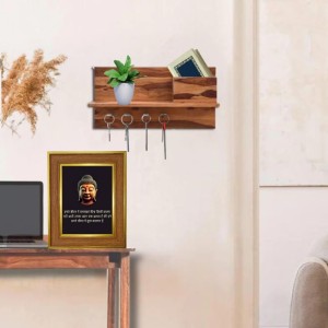 Buddha Photo Frame 14x18 Inches-Brown Wooden Frame For Home, Office & Temple Decoration And Gifting (F6327)