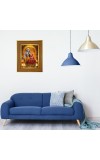 Krishna Radha Photo Frame 10x14 Inches-Brown Wooden Frame For Home, Office & Temple Decoration And Gifting (F6390)