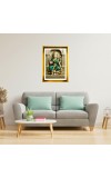 Mata Laxmi Golden Photo Frame - 10x14 Inches | Elegant Wooden Frame For Home, Office & Temple Decoration | Spiritual Wall & Table Decor And Gift Item (F9805)