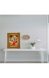 Lord Vishnu & Lakshmi Photo Frame 10x14 Inches-Brown Wooden Frame For Home, Office & Temple Decoration And Gifting (F6252)