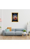 Lakshmi Narayan Golden Photo Frame - 18x22 Inches | Elegant Wooden Frame For Home, Office & Temple Decoration | Spiritual Wall & Table Decor And Gift Item (F9802)