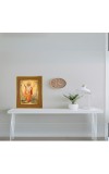 Sri Chaitanyaa Mahaprabhu Photo Frame 10x14 Inches-Brown Wooden Frame For Home, Office & Temple Decoration And Gifting (F6292)