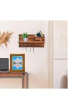 White-marble Mausoleum Photo Frame 10x14 Inches-Brown Wooden Frame For Home, Office & Temple Decoration And Gifting (F6348)
