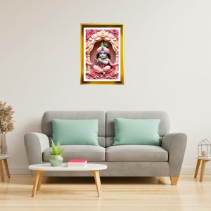 Cute Baby Krishna Golden Photo Frame - 10x14 Inches | Elegant Wooden Frame For Home, Office & Temple Decoration | Spiritual Wall & Table Decor And Gift Item (F9811) Cute Baby Krishna Golden Photo Frame - 10x14 Inches | Elegant Wooden Frame For Home, Office & Temple Decoration | Spiritual Wall & Table Decor And Gift Item (F9811)