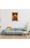 MataLakhsmi Golden Photo Frame - 10x14 Inches | Elegant Wooden Frame For Home, Office & Temple Decoration | Spiritual Wall & Table Decor And Gift Item (F9760)