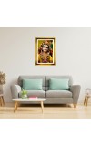 Divine Radha Rani Golden Photo Frame - 10x14 Inches | Elegant Wooden Frame For Home, Office & Temple Decoration | Spiritual Wall & Table Decor and Gift Item