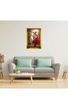 Divine Krishna Golden Photo Frame - 16x20 Inches | Elegant Wooden Frame For Home, Office & Temple Decoration | Spiritual Wall & Table Decor And Gift Item (F9875)