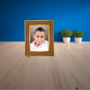 Mirra Alfassa Photo Frame 12x16 Inches-Brown Wooden Frame For Home, Office & Temple Decoration And Gifting (F6368)