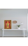 Goddess Meenakshii Photo Frame 10x14 Inches-Brown Wooden Frame For Home, Office & Temple Decoration And Gifting (F6267)