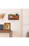 Goddess Kali Photo Frame 10x14 Inches-Brown Wooden Frame For Home, Office & Temple Decoration And Gifting (F6350)