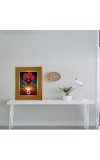 Goddess Maa Kaali Photo Frame 14x18 Inches-Brown Wooden Frame For Home, Office & Temple Decoration And Gifting (F6276)