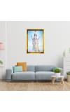 Lord Krishna Golden Photo Frame - 16x20 Inches | Elegant Wooden Frame For Home, Office & Temple Decoration | Spiritual Wall & Table Decor And Gift Item (F9787)