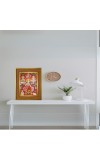 Maha Lakhsmi Photo Frame 10x14 Inches-Brown Wooden Frame For Home, Office & Temple Decoration And Gifting (F6352)