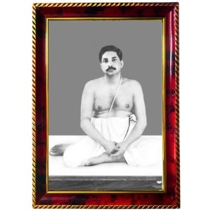 Sri Sri Thakur Anukulchandra Photo Frame For Wall & Table | 7x9 Inch Golden Cherry Finish | Decorative Sri Sri Thakur Anukulchandra Photo Frame For Home, Office & Pooja Room (F11813)