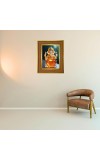 Lord Ganesha Ji Photo Frame 10x14 Inches-Brown Wooden Frame For Home, Office & Temple Decoration And Gifting (F6241)