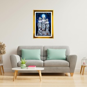Lord Ram,sita,Lakhsman And Hanuman Golden Photo Frame - 14x18 Inches | Elegant Wooden Frame For Home, Office & Temple Decoration | Spiritual Wall & Table Decor And Gift Item (F9877)