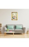 Divine Krishna Golden Photo Frame - 16x20 Inches | Elegant Wooden Frame For Home, Office & Temple Decoration | Spiritual Wall & Table Decor And Gift Item (F9921)
