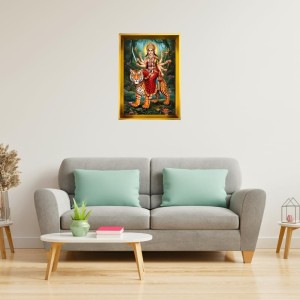 Jai Mata Devi Golden Photo Frame - 10x14 Inches | Elegant Wooden Frame For Home, Office & Temple Decoration | Spiritual Wall & Table Decor and Gift Item Jai Mata Devi Golden Photo Frame - 10x14 Inches | Elegant Wooden Frame For Home, Office & Temple Decoration | Spiritual Wall & Table Decor and Gift Item