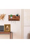 Lord Buddha Photo Frame 18x22 Inches-Brown Wooden Frame For Home, Office & Temple Decoration And Gifting (F6339)