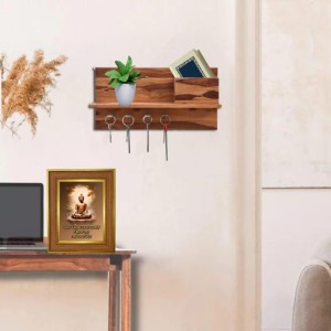 Lord Buddha Photo Frame 18x22 Inches-Brown Wooden Frame For Home, Office & Temple Decoration And Gifting (F6339)