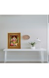 Lord Vishnu Photo Frame 14x18 Inches-Brown Wooden Frame For Home, Office & Temple Decoration And Gifting (F6247)