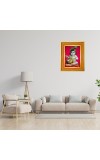 Bal Krishna Photo Frame 10x14 Inches-Brown Wooden Frame For Home, Office & Temple Decoration And Gifting (F6434)