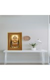 Lord Ganesha Photo Frame 10x14 Inches-Brown Wooden Frame For Home, Office & Temple Decoration And Gifting (F6230)