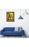 Little Baby Krishna Photo Frame 12x16 Inches-Brown Wooden Frame For Home, Office & Temple Decoration And Gifting (F6385)