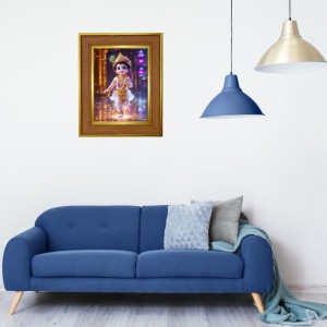 Divine Little Krishna Photo Frame 14x18 Inches-Brown Wooden Frame For Home, Office & Temple Decoration And Gifting (F6387) Divine Little Krishna Photo Frame 14x18 Inches-Brown Wooden Frame For Home, Office & Temple Decoration And Gifting (F6387)