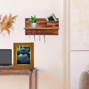 Lord Buddha Photo Frame 16x20 Inches-Brown Wooden Frame For Home, Office & Temple Decoration And Gifting (F6347)