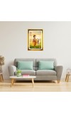Bal Krishna Golden Photo Frame - 10x14 Inches | Elegant Wooden Frame For Home, Office & Temple Decoration | Spiritual Wall & Table Decor and Gift Item