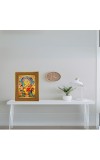 Lakshmi Narasimha Photo Frame 10x14 Inches-Brown Wooden Frame For Home, Office & Temple Decoration And Gifting (F6284)