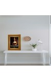 Lord Buddha Photo Frame 10x14 Inches-Brown Wooden Frame For Home, Office & Temple Decoration And Gifting (F6296)