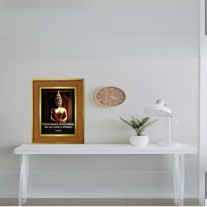 Lord Buddha Photo Frame 18x22 Inches-Brown Wooden Frame For Home, Office & Temple Decoration And Gifting (F6296)