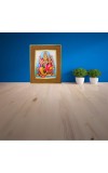 Lakhsmi Narasimha Photo Frame 12x16 Inches-Brown Wooden Frame For Home, Office & Temple Decoration And Gifting (F6357)