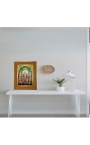 Goddess Maa Durga Photo Frame 10x14 Inches-Brown Wooden Frame For Home, Office & Temple Decoration And Gifting (F6286)