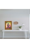 Kali Maa Photo Frame 10x14 Inches-Brown Wooden Frame For Home, Office & Temple Decoration And Gifting (F6293)