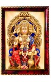 Lord Hanuman Photo Frame For Wall & Table | 7x9 Inch Golden Cherry Finish | Decorative Lord Hanuman Photo Frame For Home, Office & Pooja Room (F11928)