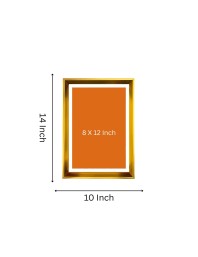 Golden Photo Frame - 10x14 Inches | Elegant Wooden Frame For Home, Office & Temple Decoration | Spiritual Wall & Table Decor and Gift Item