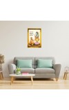 Lord Ram And Hanuman Golden Photo Frame - 10x14 Inches | Elegant Wooden Frame For Home, Office & Temple Decoration | Spiritual Wall & Table Decor And Gift Item (F9818)