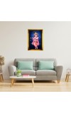 Divine Little Krishna Golden Photo Frame - 10x14 Inches | Elegant Wooden Frame For Home, Office & Temple Decoration | Spiritual Wall & Table Decor and Gift Item