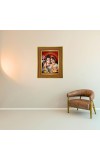 Parvati Mahadev Photo Frame 10x14 Inches-Brown Wooden Frame For Home, Office & Temple Decoration And Gifting (F6246)