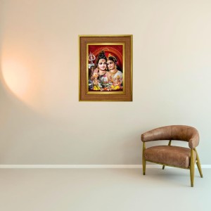 Parvati Mahadev Photo Frame 18x22 Inches-Brown Wooden Frame For Home, Office & Temple Decoration And Gifting (F6246) Parvati Mahadev Photo Frame 18x22 Inches-Brown Wooden Frame For Home, Office & Temple Decoration And Gifting (F6246)