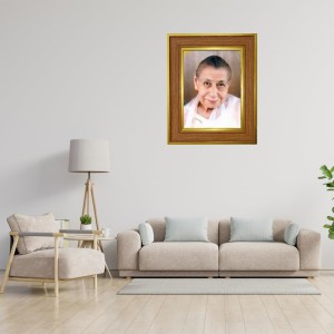 Mirra Alfassa Photo Frame 12x16 Inches-Brown Wooden Frame For Home, Office & Temple Decoration And Gifting (F6368)